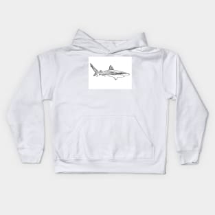 SHARK in black and white Kids Hoodie